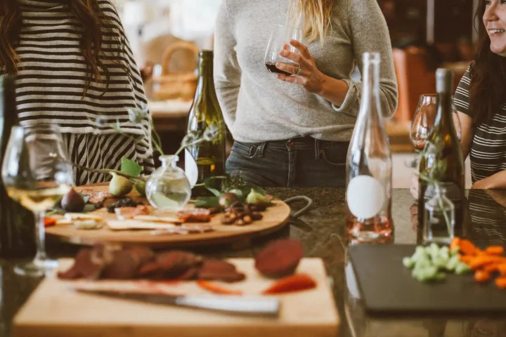 a woman sitting at a table